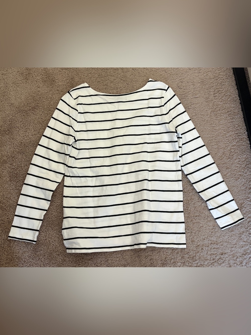 GAP White Long Sleeve Top with Black Stripes - Picture 4 of 4